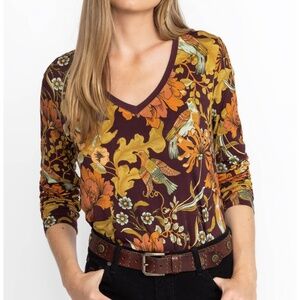 JOHNNY WAS The Janie Salamanca Favorite Long Sleeve V Neck Shirt